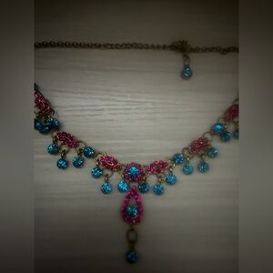 Elegant Pink and Blue Necklace